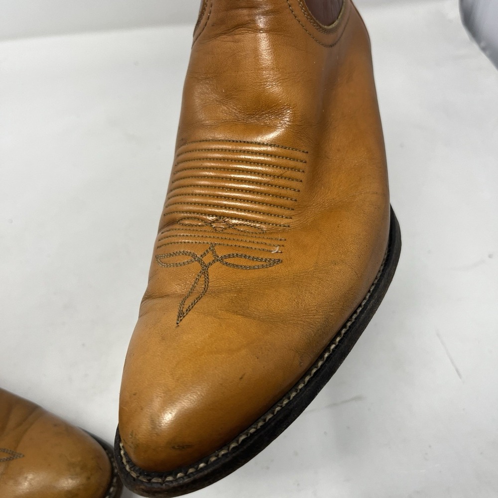 VTG Tony Lama Cowboy Boots Brown Leather Western Mens Size 10.5 D Two Tone 7145 - Picture 8 of 16